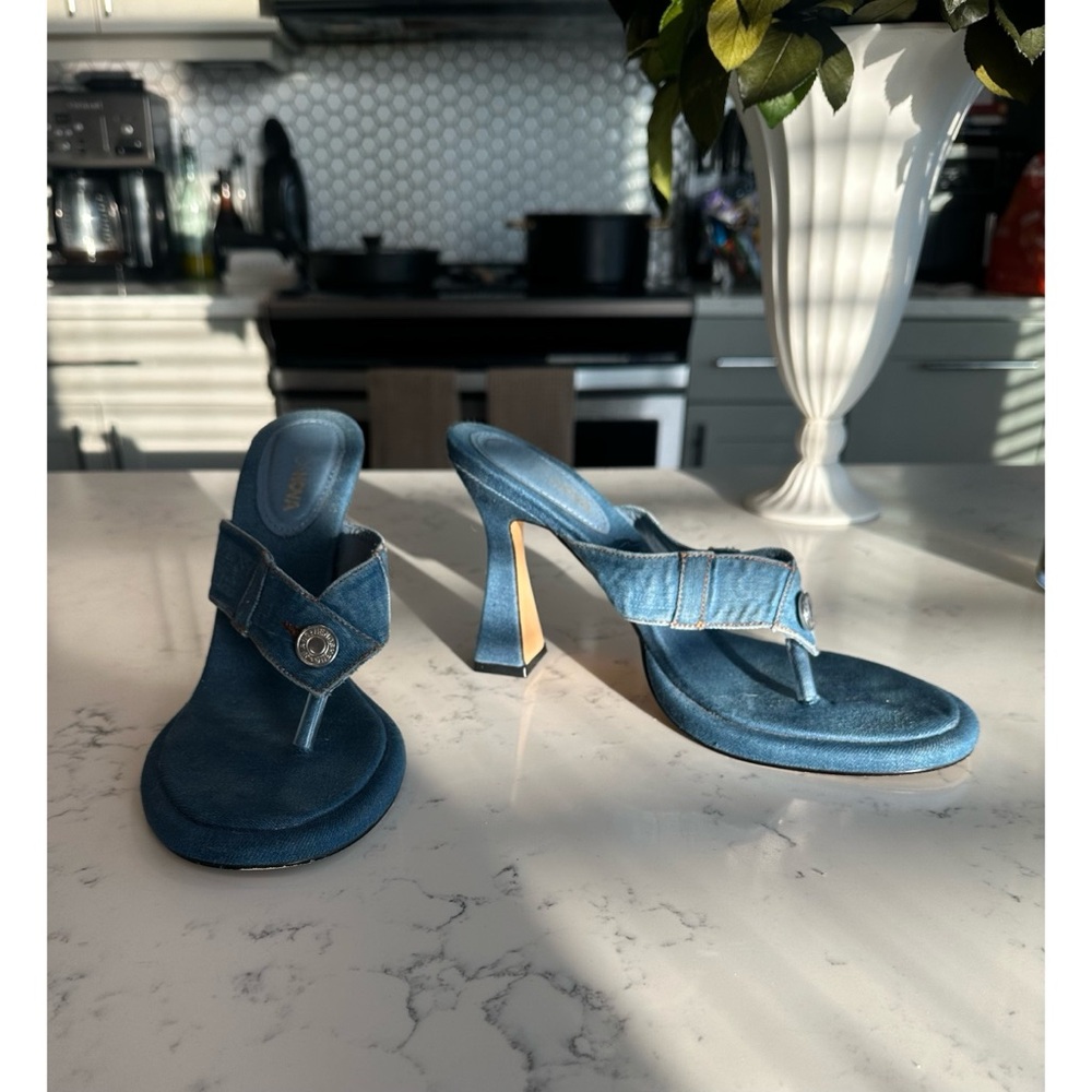 Denim Heeled Mules - Size 10 - Picture 3 of 14